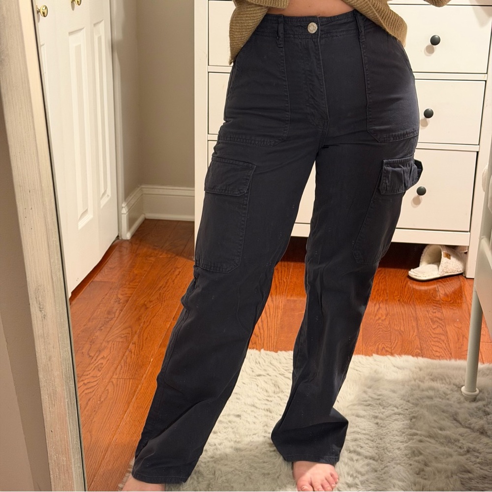 Zara Navy Blue Cargo Pants